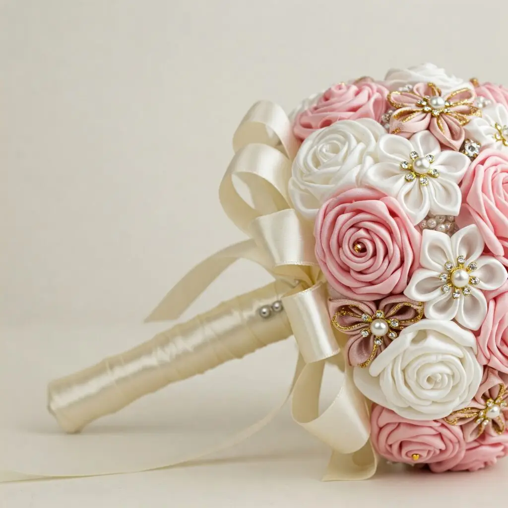 Ramo de Noiva - Rosas Soft Cetim