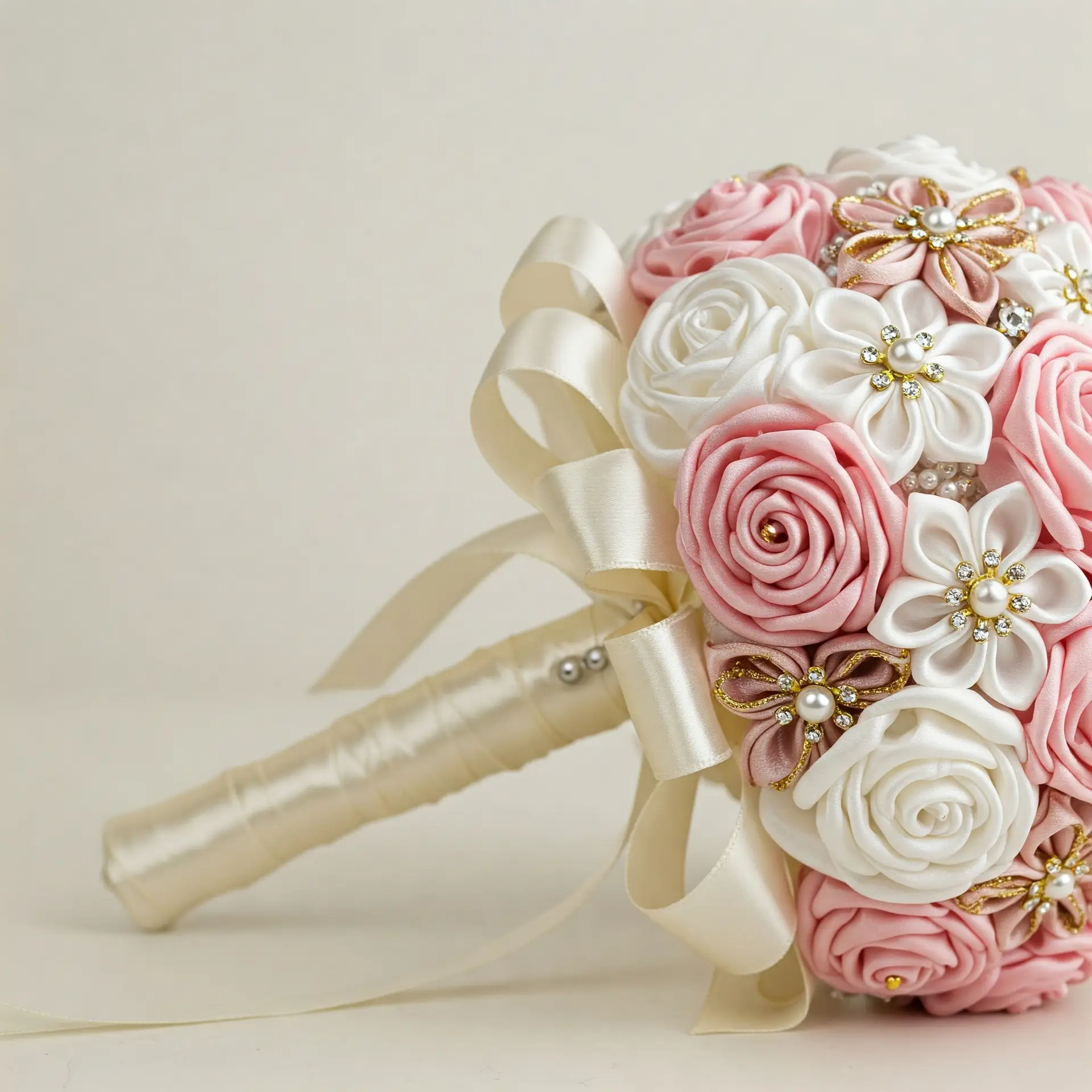 Ramo de Noiva - Rosas Soft Cetim