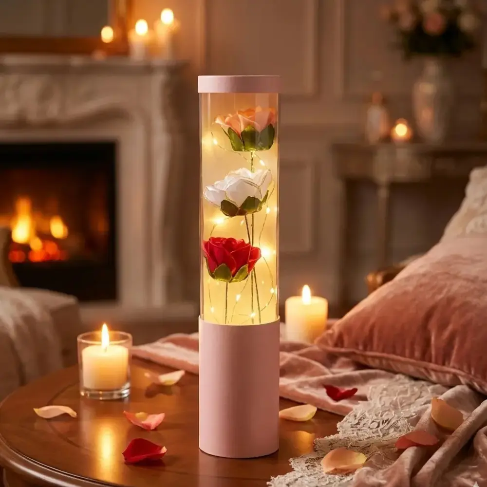 Cápsula do Romance: Rosas de Cetim & Luz LED